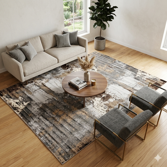 Bosphorus Drift Abstract Turkish Rug -FS036