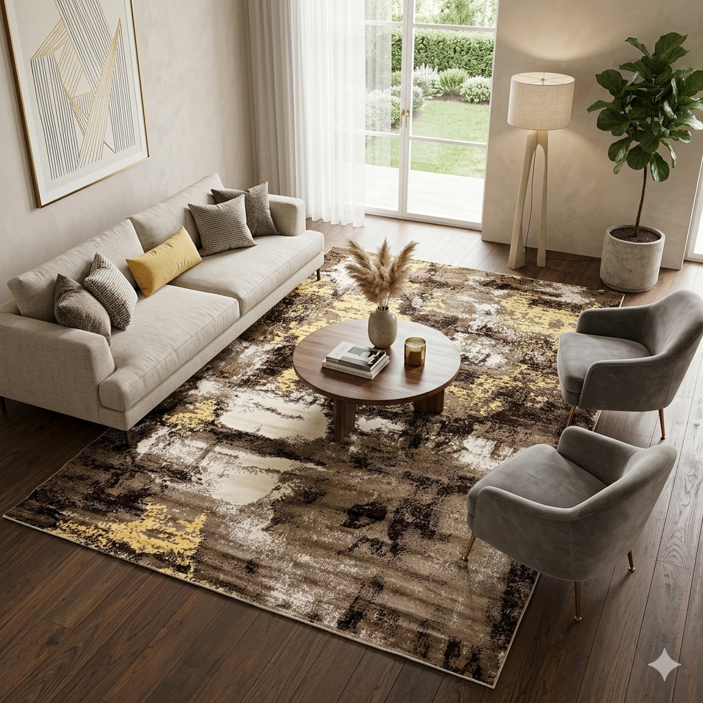 Bosphorus Drift Abstract Turkish Rug  -FS036