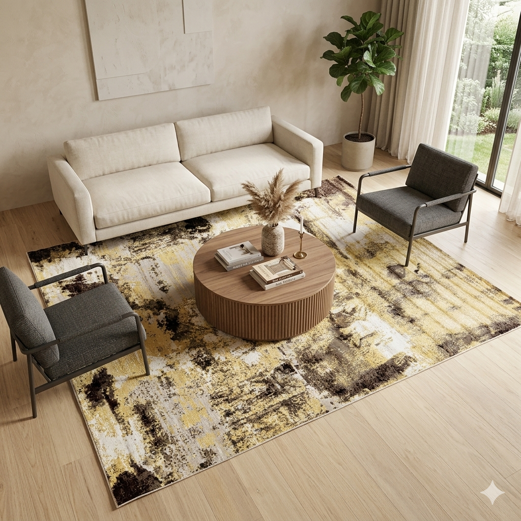 Bosphorus Drift Abstract Turkish Rug  -FS036