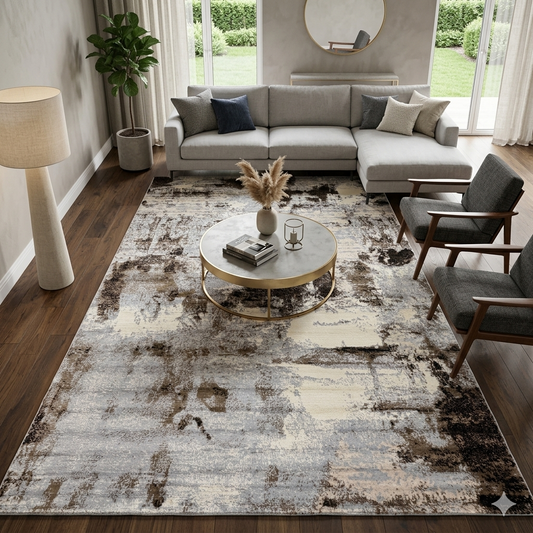 Bosphorus Drift Abstract Turkish Rug  -FS036