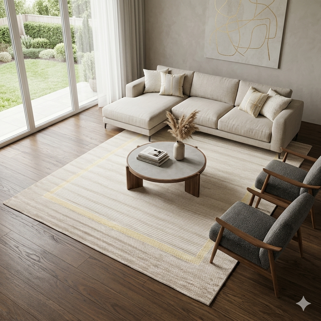 Modern Grey & Neutral Area Rugs  -FS038