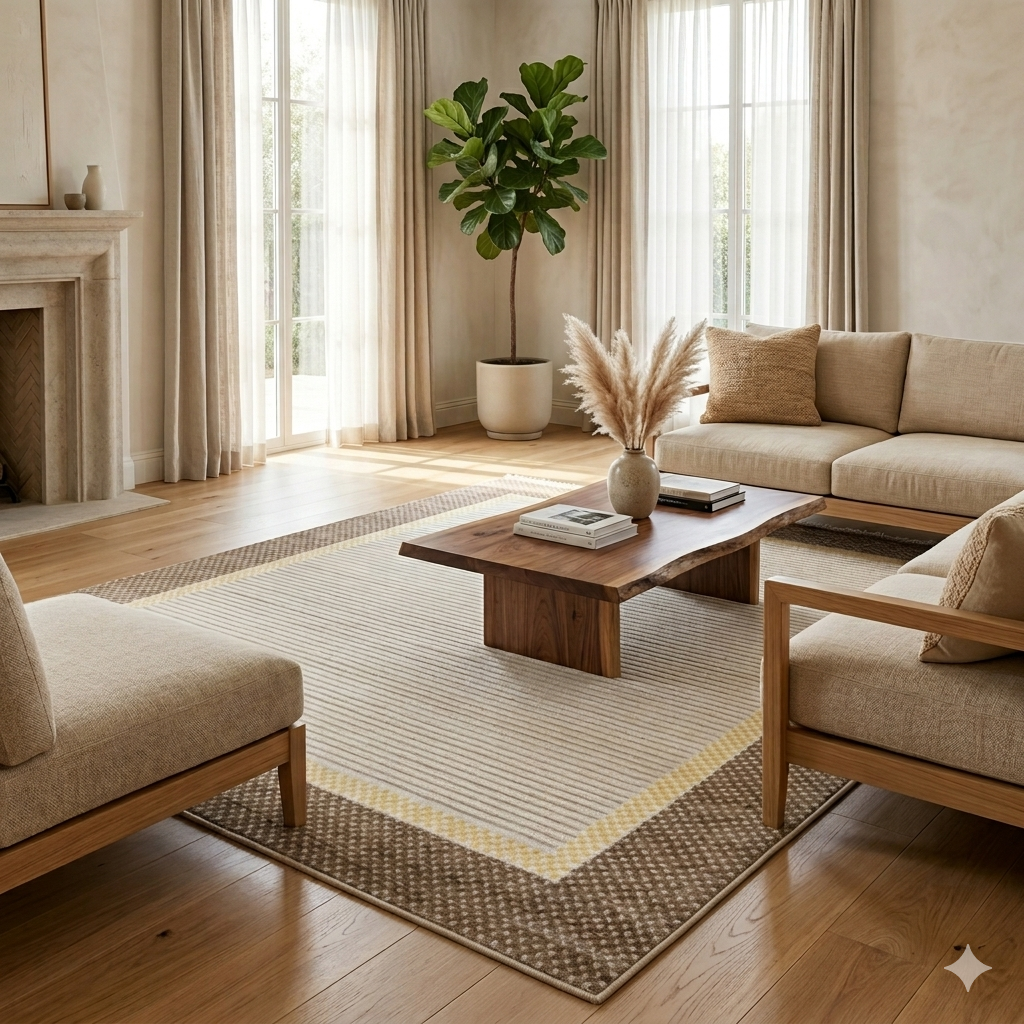 Modern Grey & Neutral Area Rugs  -FS038